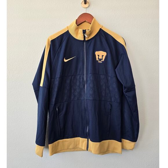 Nike Pumas UNAM Track Jacket Navy Gold Men's M 2019 Club Retro Streetwear Mexico - Picture 2 of 8